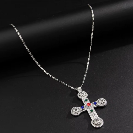 Gold/Silver Big Cross Pendant Necklace